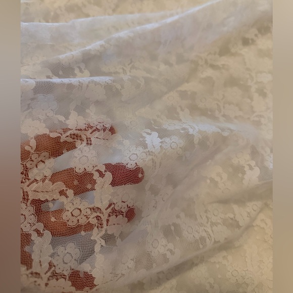 VTG 70s Handmade White Lace “Gunne” Style Prairie Cottage Maxi Wedding Dress, S - Picture 11 of 16